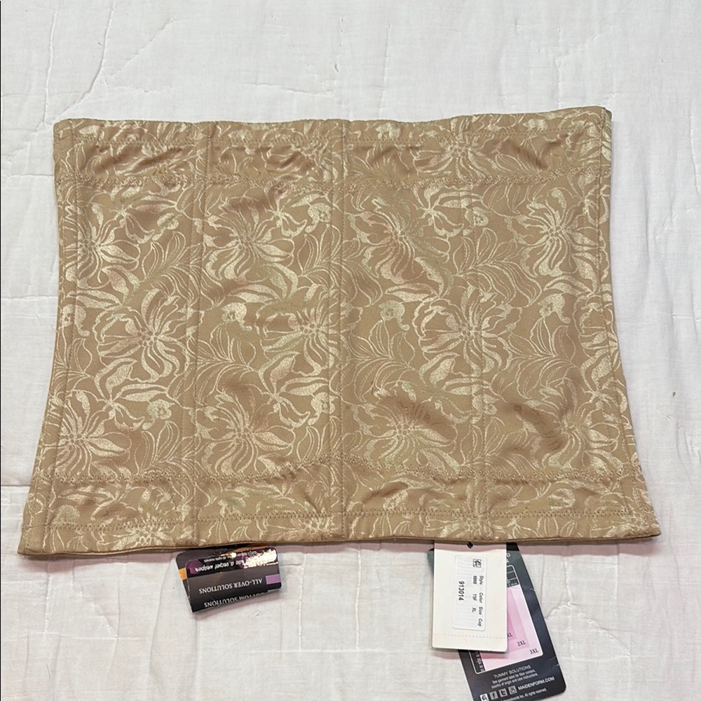 Maidenform Ultra-Firm Control Curve-Loving Waistnipper Beige Floral Jacquard NWT